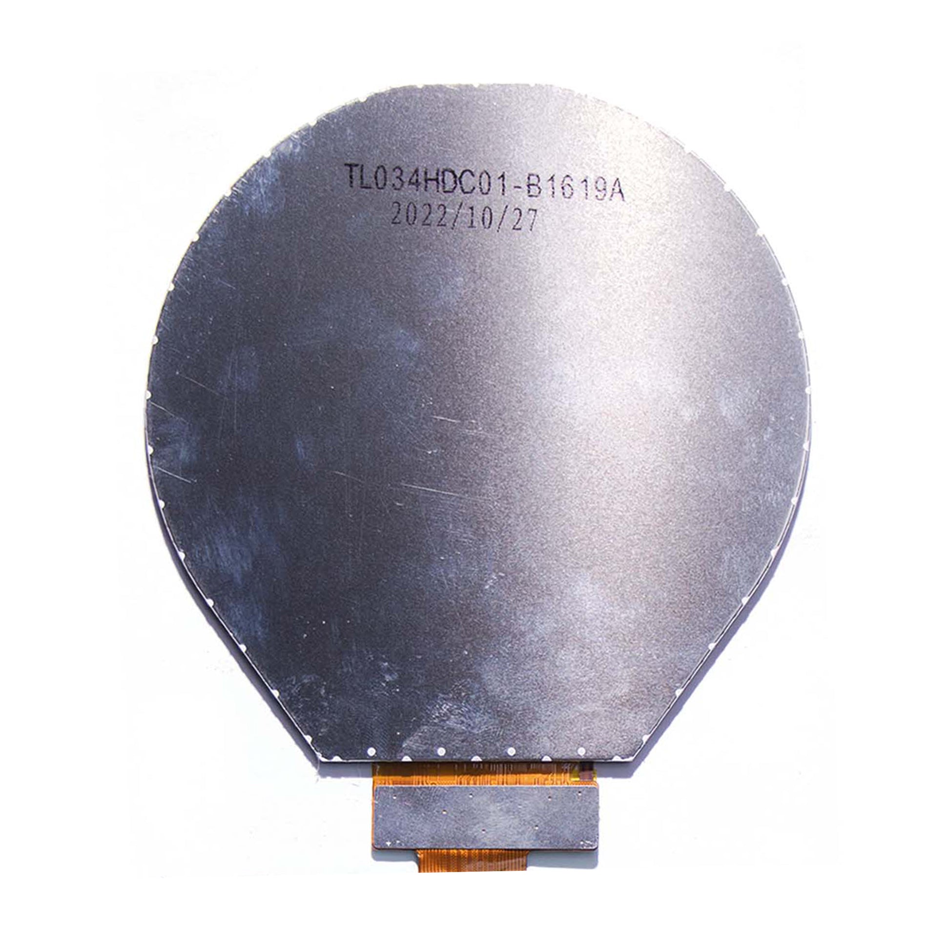 back of 3.4-inch round TFT display panel with 800x800 resolution